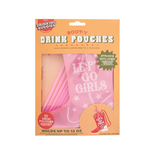 Drinking Buddies Let's Go Girls Cowboy Boot Drink Pouches